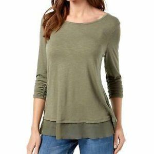 Style & Co Top Chiffon Hem